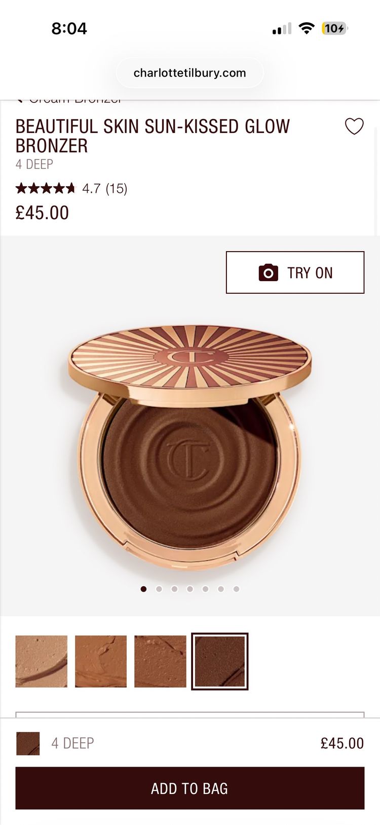 Charlotte Tilbury Beautiful Skin Sun-Kissed Glow Bronzer