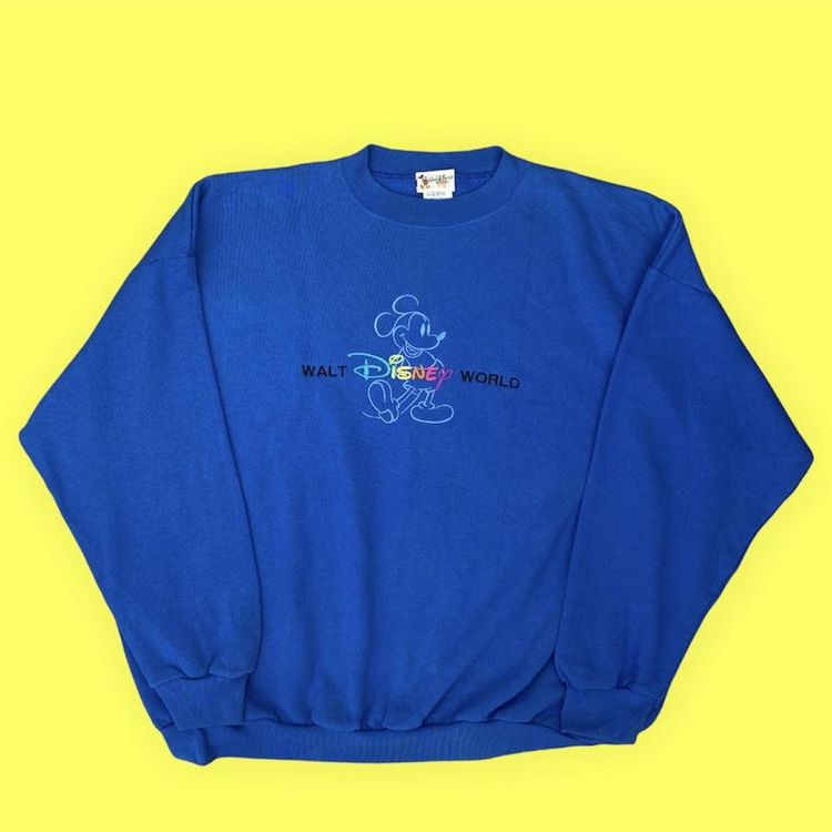 Disney Vintage Made in the USA Walt DIsney World Fully Embroidered Sweatshirt in Blue product image