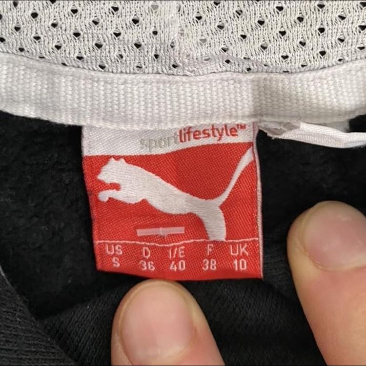 Black Puma Embroidered Spellout Hoodie obraz 3