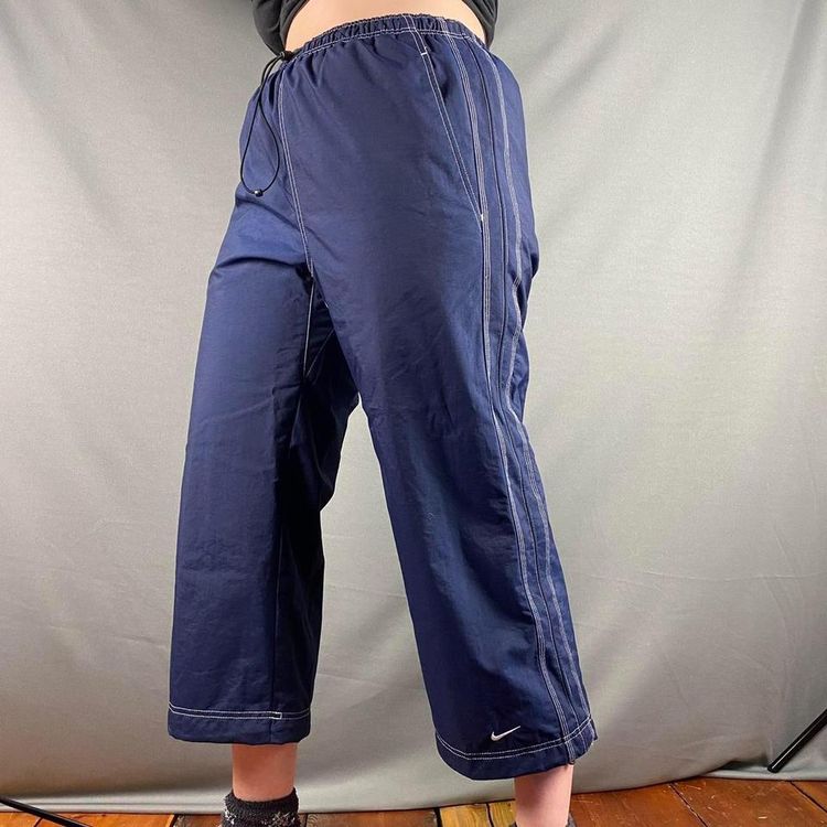 Nike Vintage y2k navy Nike three quarterlength tracksuit bottoms. product image