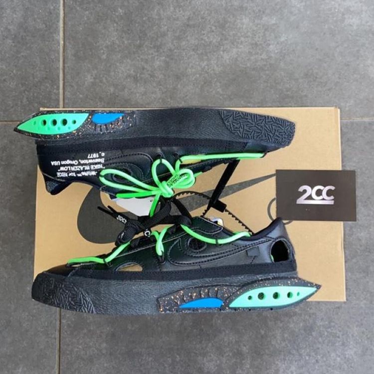 - Nike Blazer Low Off-White Black Electro Green image 1