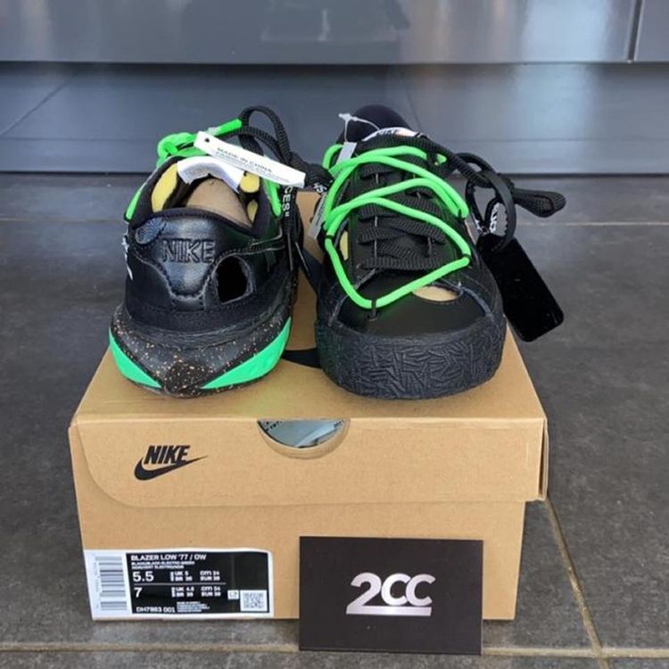 - Nike Blazer Low Off-White Black Electro Green image 3