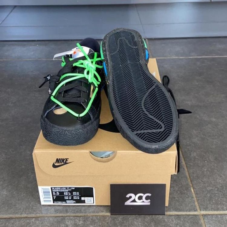 - Nike Blazer Low Off-White Black Electro Green image 4