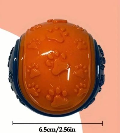 Orange Dog Squeaky Chew Ball