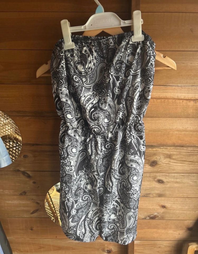 Black And White Paisley Patterned romper image 1
