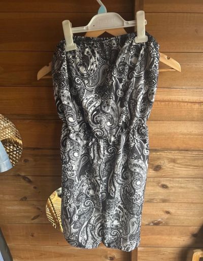 Black And White Paisley Patterned romper