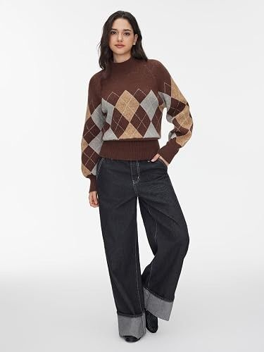 Brown Argyle Knit Sweater image 3