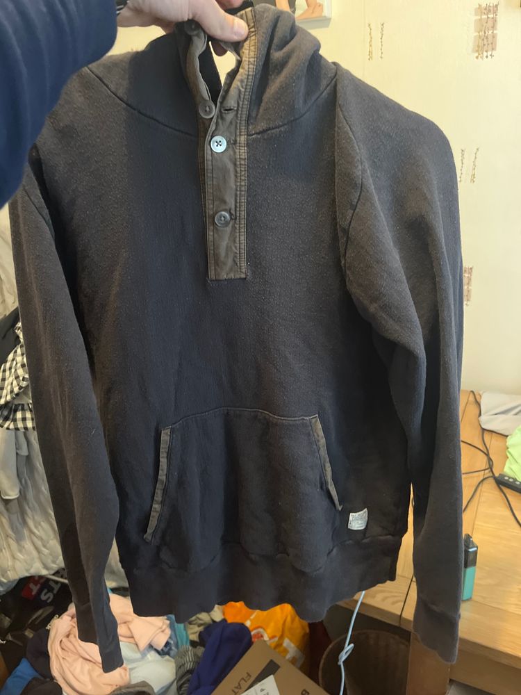  Paul smith Black Hoodie With Buttoned Placket