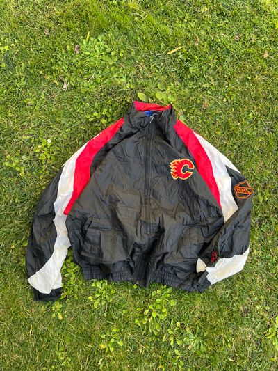 Pro Player black and red jacket with Calgary Flames logo