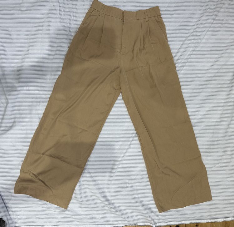 Zara Beige Wide-Leg Trousers