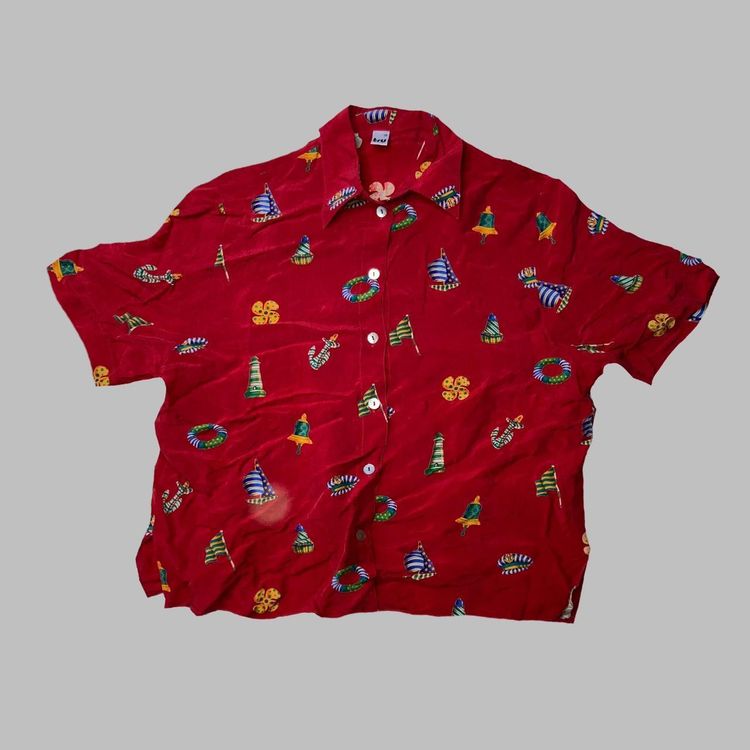 Other Vintage Hawaiian silk shirt  ▪️colour  red▪️by  tru ▪️ size 38 product image