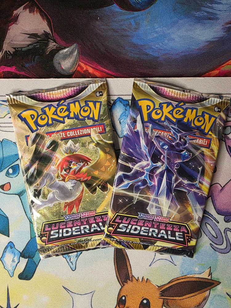 2 bustine lucebtezza siderale italiano pokemon