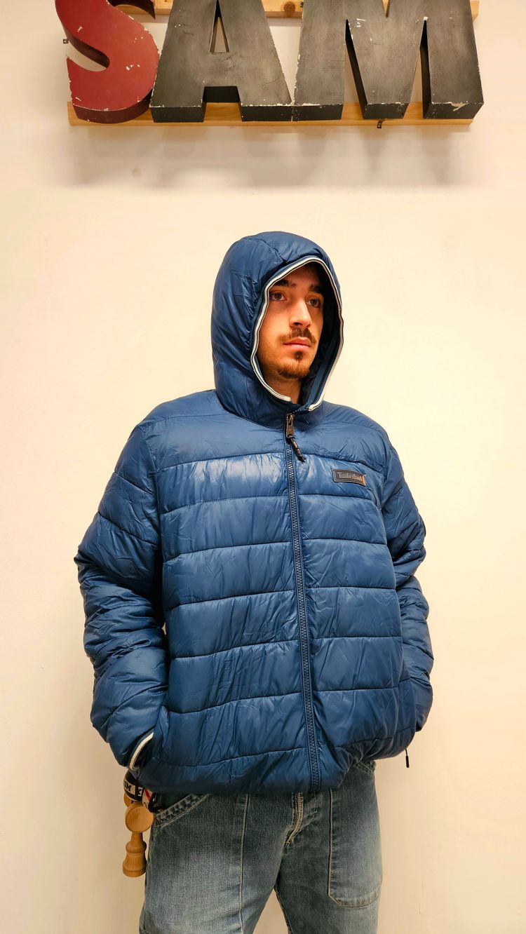 Timberlanmd Blue Hooded Puffer Jacket