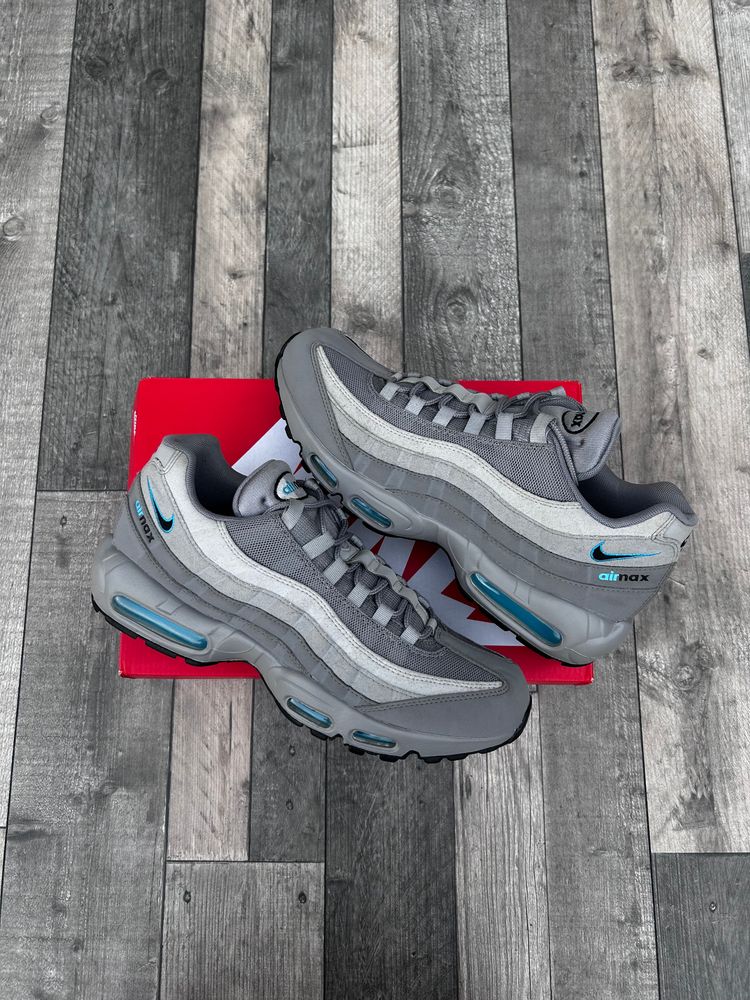 Nike Air Max 95 Retro Logo Trainers - ‘Grey Aqua Blue’ - Size UK 11 ( Pre-Loved ) image 8