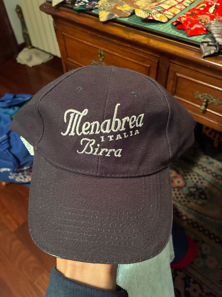 Black Baseball Cap With Embroidered Text