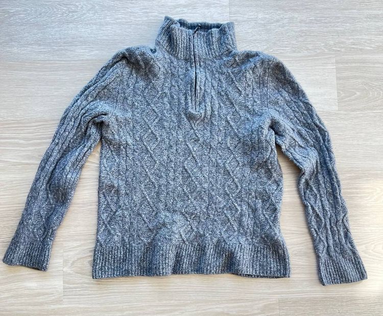 Brooks Brothers Grey Cable Knit Sweater