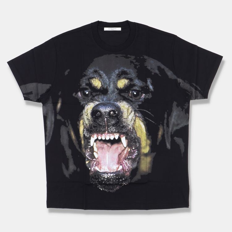 Givenchy Black Rottweiler Print Oversized T-Shirt