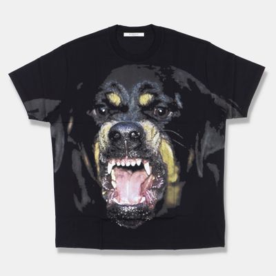 Givenchy Black Rottweiler Print Oversized T-Shirt