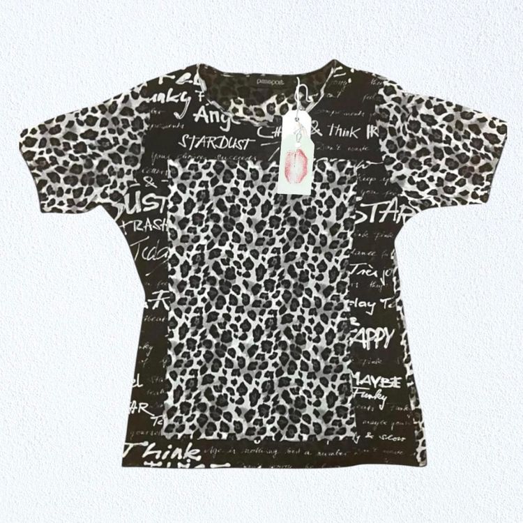 Other y2k micromesh leopard print graphic top  product image