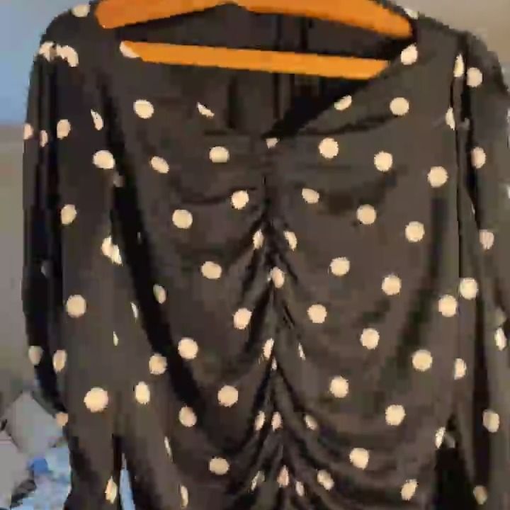 Other ruched black and white polka dot dress xl 16/18 product image