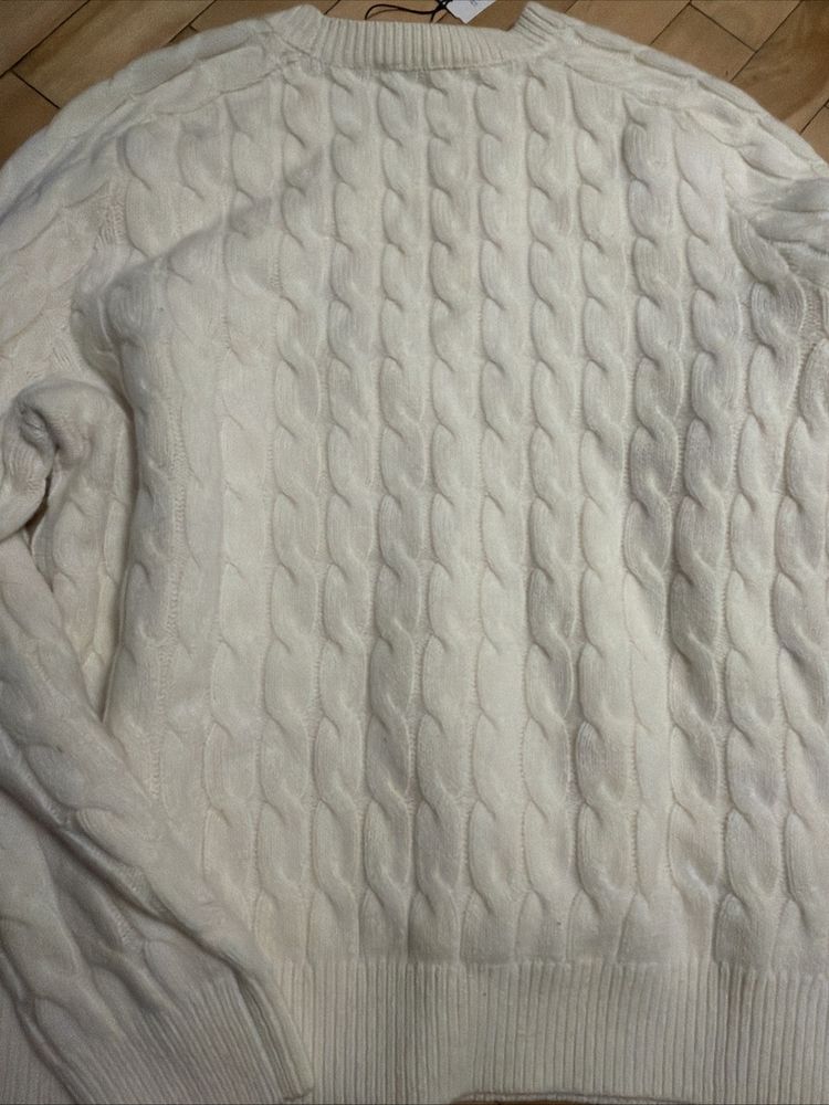 Immagine di Coach Cable Knit Sweater Ivory Cashmere Blend Medium Jumper £275 BNWT Crewneck 4