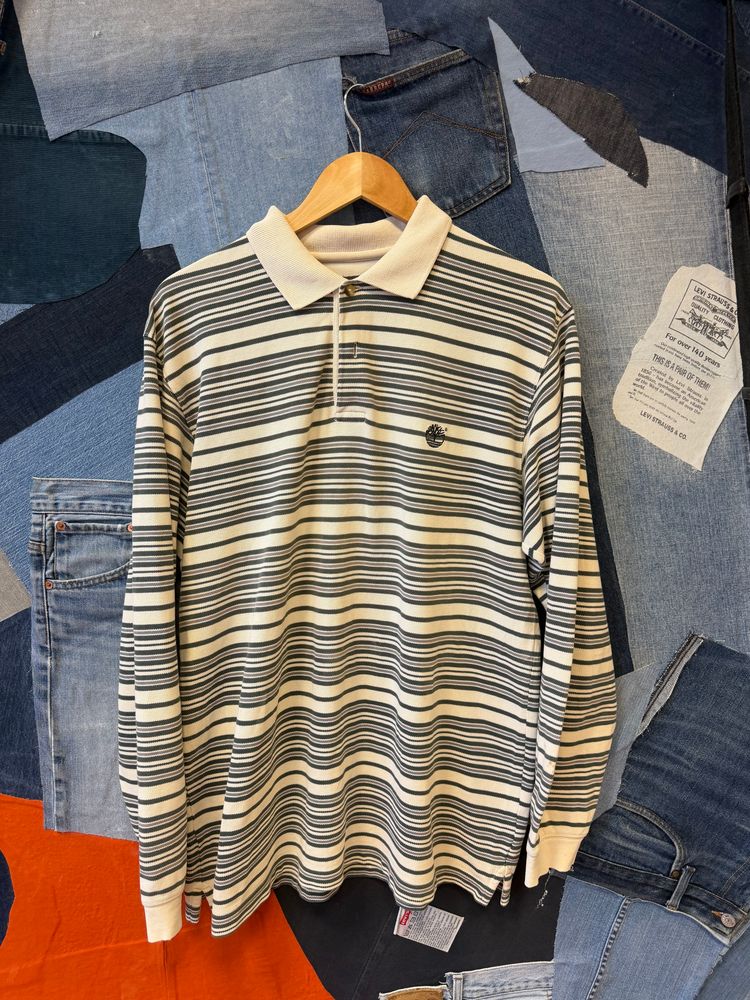 Timberland Striped Long Sleeve Polo Shirt