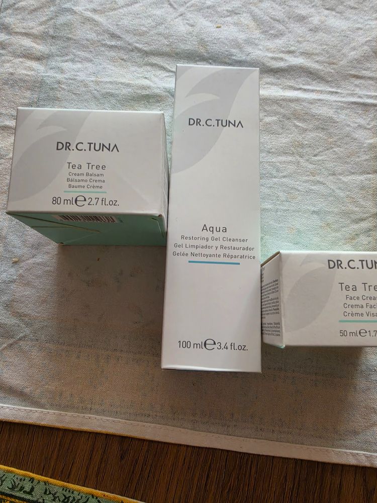 Dr.C.Tuna Tea Tree Face Cream 50Ml, Tea Tree Cream Balsam 80Ml, Aqua Restoring Gel Cleanser 100Ml obraz 3