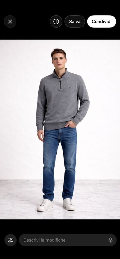 Grey Quarter-Zip Sweater