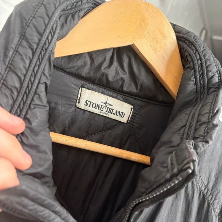Stone Island Black Nylon Tela Quilted Jacket With Concealed Hood image 6