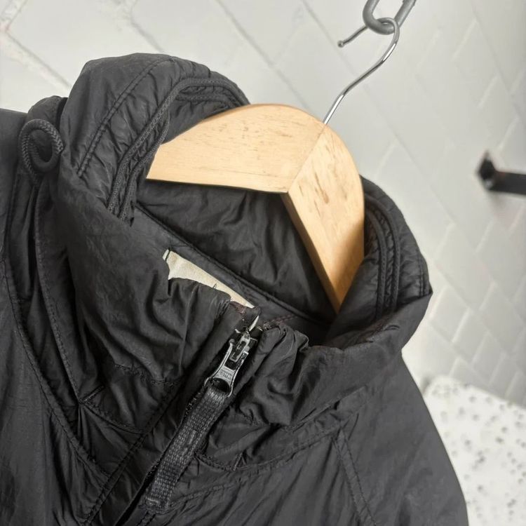 Stone Island Black Nylon Tela Quilted Jacket With Concealed Hood image 4