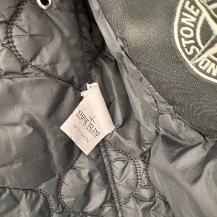 Stone Island Black Nylon Tela Quilted Jacket With Concealed Hood image 8