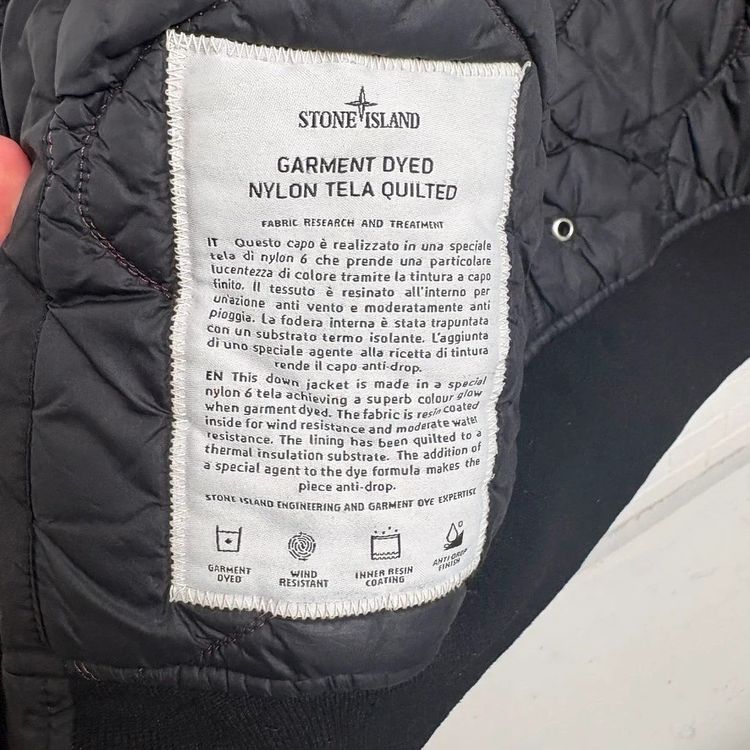 Stone Island Black Nylon Tela Quilted Jacket With Concealed Hood image 7