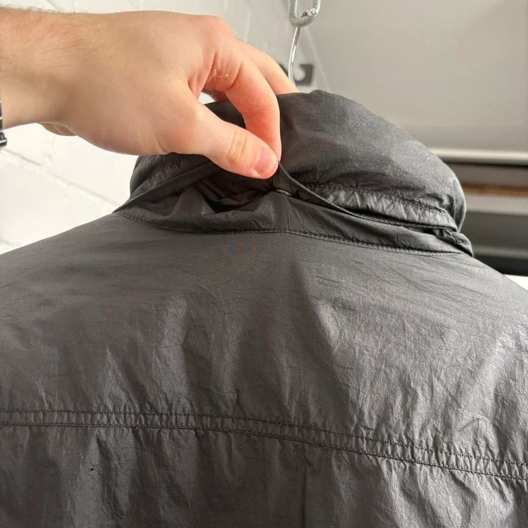 Stone Island Black Nylon Tela Quilted Jacket With Concealed Hood image 5