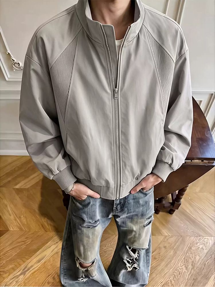 Light Beige Zip-Up Jacket imagen 3