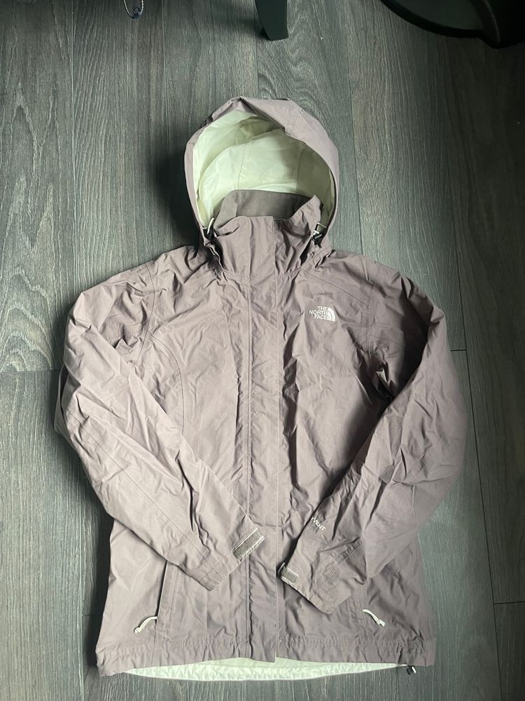 Purple and Cream Hyvent North Face Raincoat