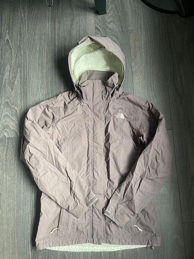 Purple and Cream Hyvent North Face Raincoat