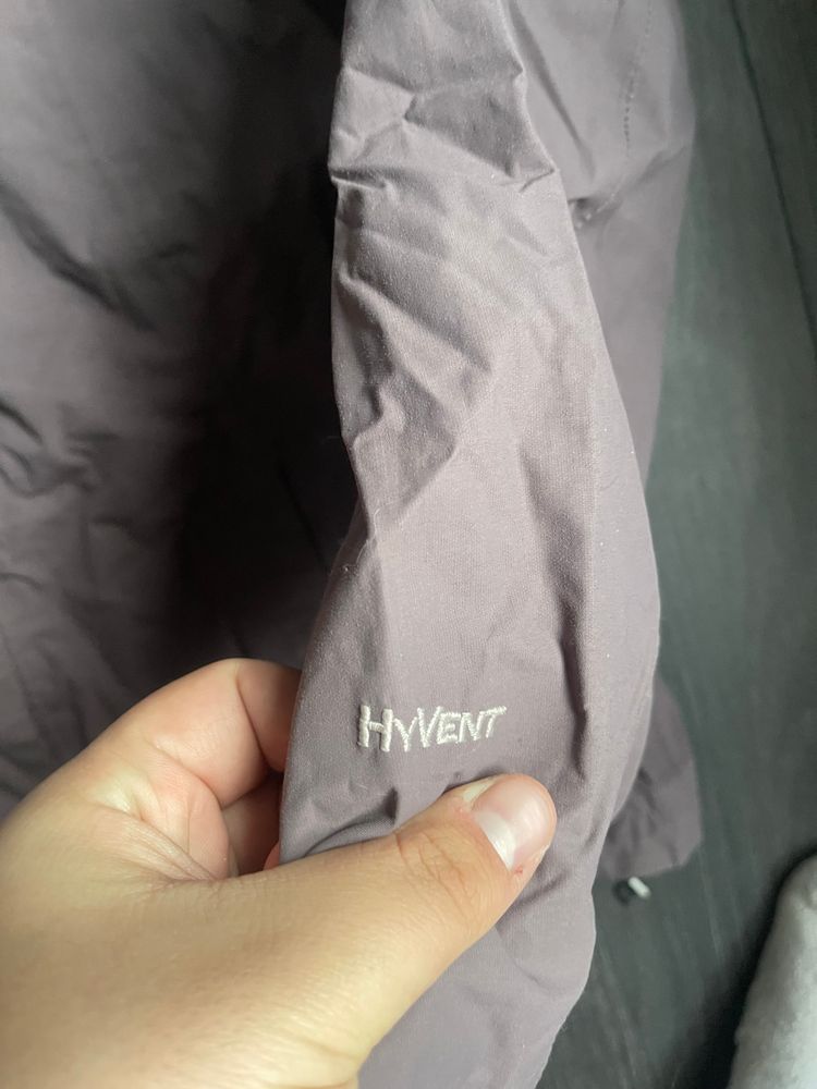 Purple and Cream Hyvent North Face Raincoat image 3