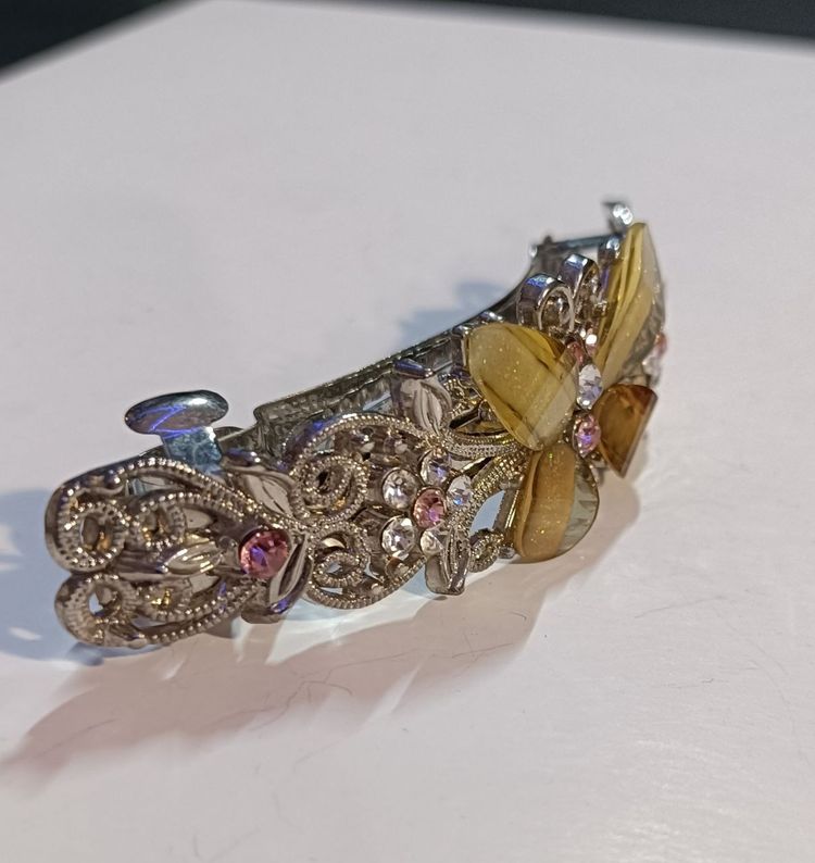 Floral and Butterfly Hair Clip French Barrette image 6