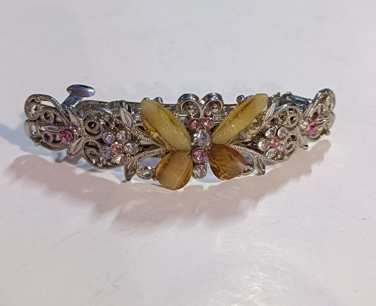 Floral and Butterfly Hair Clip French Barrette image 8