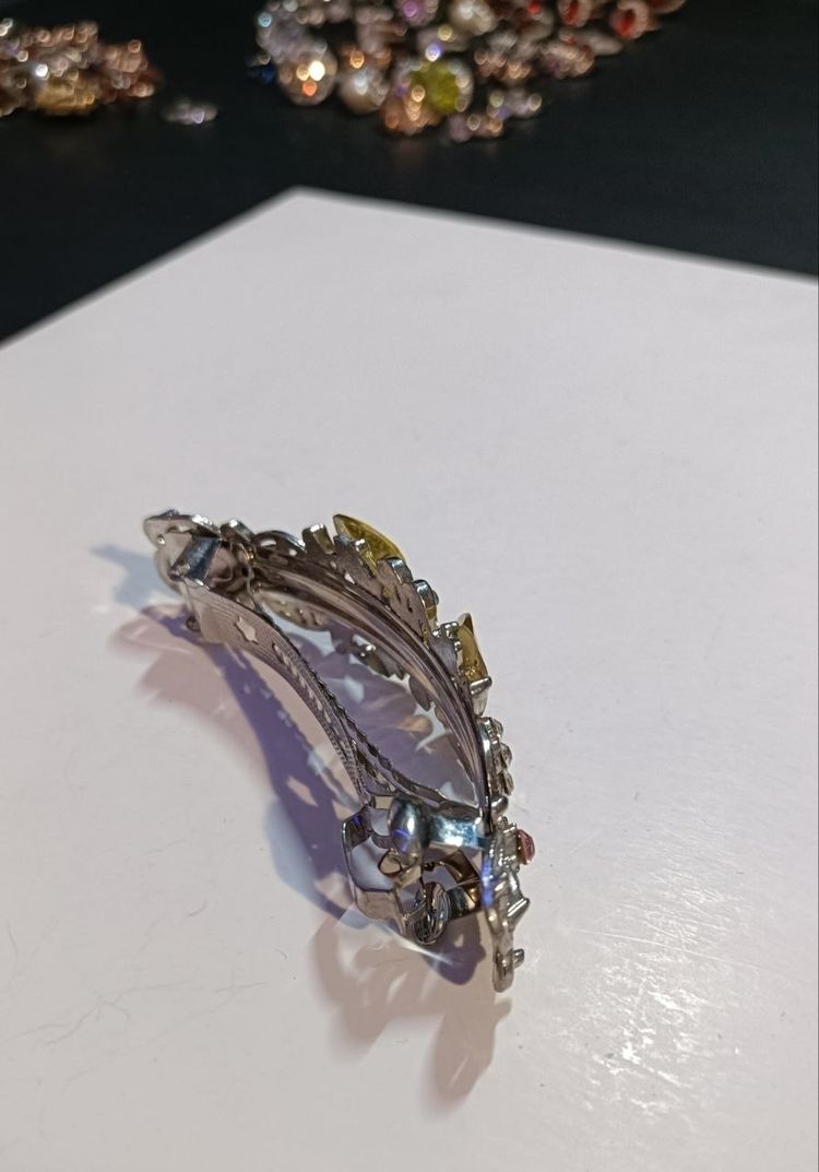 Floral and Butterfly Hair Clip French Barrette image 3