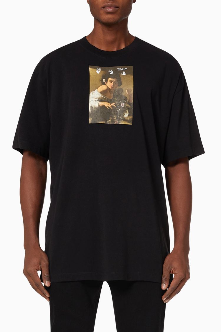 Off-White Black Caravaggio Boy Skate Oversized T-Shirt image 4