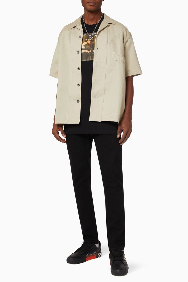 Off-White Black Caravaggio Boy Skate Oversized T-Shirt image 5
