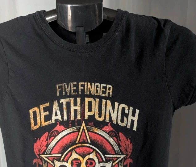Five Finger Death Punch Metal Band T Shirt Ladies M UK 10 12 Black image 7