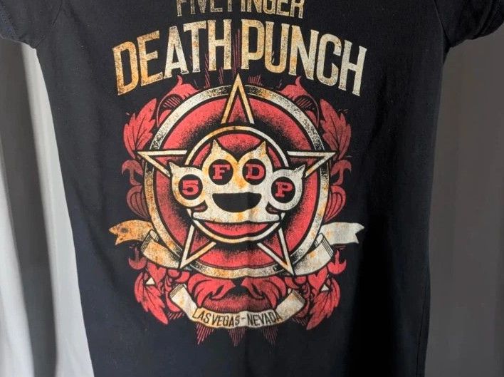 Five Finger Death Punch Metal Band T Shirt Ladies M UK 10 12 Black image 8