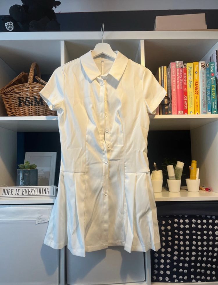 Other White Short-Sleeve Button-Up Dress product image