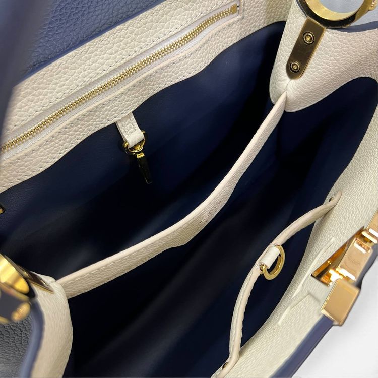Capucines in pelle blu e bianca (senza tracolla) image 9