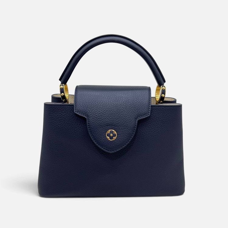Capucines in pelle blu e bianca (senza tracolla) image 4
