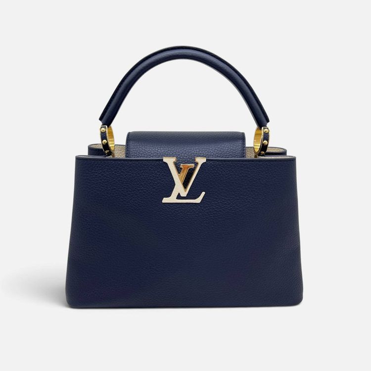 Capucines in pelle blu e bianca (senza tracolla) image 1