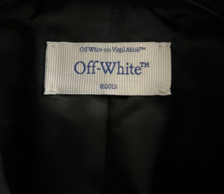 Off-White Black Blazer with White Stitching Detail image 5