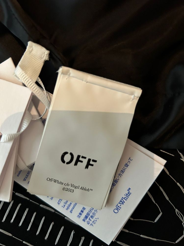 Off-White Black Blazer with White Stitching Detail image 8